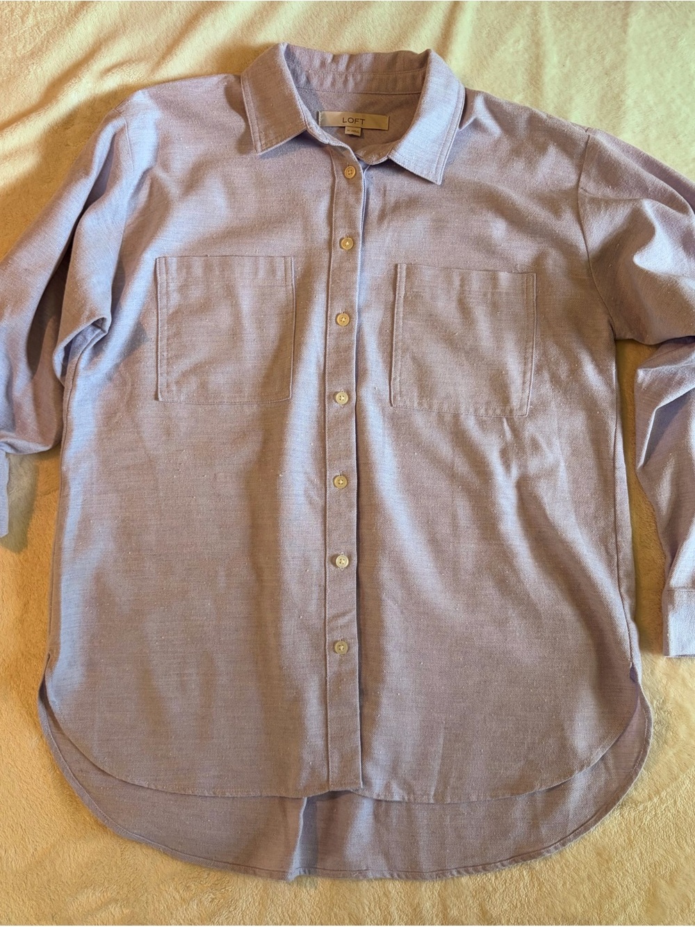 LOFT Lavender Casual Button-Down Shirt